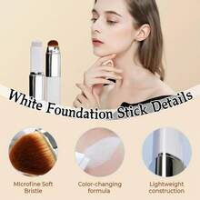 Color Changing Foundation Stick,2-In-1 White Stick Foundation,Dual-Ended Full Coverage Hydrating Concealer Balm With Brush, Moisturizing Makeup Cover Cream Balm For All Skin Types - Natural - Ver 10
