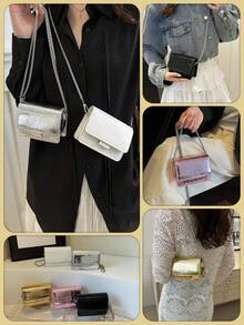 Mini Top Handle Satchel Bag New Small Bag Women 2025 Popular New Korean Version Fashion Messenger Bag Internet Celebrity Fashion Texture Shoulder Handbag Cute Purse Mini Crossbody Bags For Women Top Handle Clutch Handbag Can Be Used As Valentine's Day, Thanksgiving, Halloween,Christmas Gift. - 彩色 - 查看 4