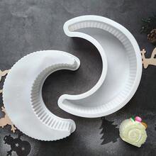 2Pcs/1pc Moon Shaped Silicone Cake Mold, Moonlight Lullaby Mousse Cake Pan Bread Pizza Baking Mold Kitchen Baking Tool, Suitable For Festivals, Valentine's Day, Spring Festival, Birthday, Wedding, Party Cake Mold,Kitchen Tools; Baking Tools - White - View 10