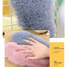 1 Pair Of Soft-Soled, Shock-Absorbing, Highly Elastic, Comfortable, Breathable And Warm Insoles For Both Men And Women. Thickened Winter Cold-Proof Plush Insoles - Grey - View 4