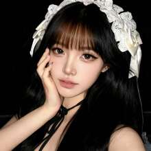 1pc Sweet White Lace Bow Hairbands, French Retro Lolita Hair Accessories For Tea Party Gift Exchange Elegant Court Gothic Lolita Headpieces - TS1000-3[黑色] - 查看 1