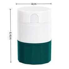 四合一多功能药片研磨器、切片器、研磨器及收纳盒套装 - 便携式迷你药盒，可将药片切成两半，研磨粉末，适用于宠物、家庭及商务旅行，是圣诞节、万圣节、感恩节及所有季节的理想之选。 - 彩色 - 查看 3