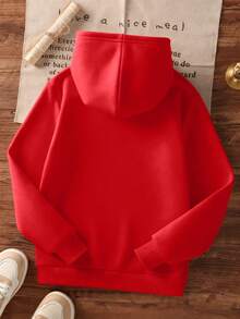 Boys' Hoodies Casual Printed Loose Sweatshirts Children's Clothing - 紅色 - 查看 2