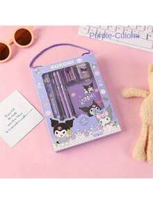 Sanrio 6pcs/1set Sanrio Writing Tool Set, Black Cat Melody Cinnamon Dog Stationery Set, Includes Premium Pencil, Eraser, Ruler, Notebook, Pencil Sharpener, Back To School; School Supplies; School Stationery Suitable For Students,Party Gift