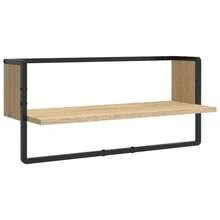 4 Piece Wall Shelf Set With Bars Sonoma Oak Engineered Wood - Brown - View 11