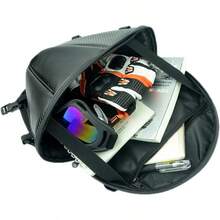 Mochila para Motocicleta, Mochila para Parte Trasera de Motocicleta, Bicicleta Impermeable, Capacidad Ligera, Bolsa de Almacenamiento para Moto conúltiples Usos,Apto Para Motos y Bicicletas (Negro) - Negro - Ver 2