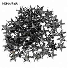 50/100pcs/Pack Metal Silver Star Rivets DIY Clothes Shoes Bags Handmade Clothing Accessories Punk Leather Studs Spikes Spots Nails Head Buttons