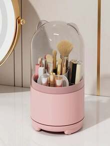 1 szt. Obrotowy o 360 stopni menedżer makijażu na biurko, menedżer pędzli do makijażu, pyłoszczelny uchwyt na szminkę i długopis do brwi