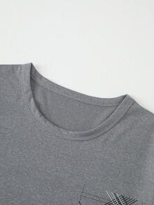 2pcs Men's Lightweight Pajama Set, Short Sleeve Top And Long Pants, Men's Spring/Summer Plaid Striped Loungewear Set - Grey - View 3