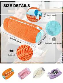 Washing Machine Shoe Bags For All Shoe Types - Yellow With Blue Zipper, Protective Laundry Bags With Rich Fleece Inside, Perfect For Sneakers And Casual Shoes, Laundry Bags, Laundry Bags Holiday Essentials Holiday Travel Travel Essentials Travel Bag Travel Accessories Graduation The Perfect Gift Travel Organizer Drawstring Shoes Pouch Shoes Cover Portable Dust-Proof For Men For Women Packing Cubes Vacation Essentials