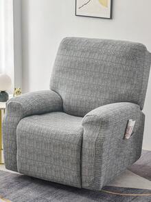 1 Juego de 4/6/8 Piezas Funda de Sillón Reclinable con Patrón de Loto, Funda Estampada para Sillón Reclinable, Funda Elástica para Sofá, Adecuada para Decoración del Hogar, Oficina y Sala de Estar - Gris - Ver 4