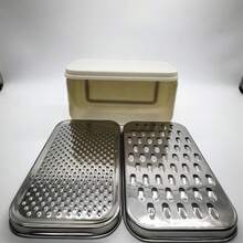 1pc Yellow/Black/White Dual-Sided Durable Vegetable Grater With Storage Box, Practical Kitchen Tool For Potato, Cucumber, Cheese, Fruit Grating And Slicing, Compact Kitchen Chopper, Easy To Clean Anti-Rust Design, Durable Kitchenware, Suitable As Christmas, Halloween, New Year Gift - Multicolor - View 9