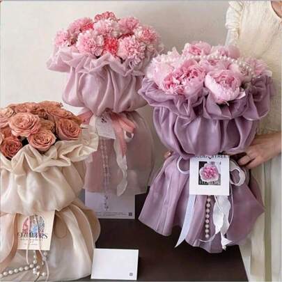 1 miếng vải lụa giả gói hoa, vải thun co giãn dùng để gói hoa công chúa, thích hợp cho người bán hoa, tự làm hoa cắm cho ngày lễ tình nhân, kỷ niệm, đám cưới và sinh nhật, giấy gói quà, giấy gói hoa, bao bì quà tặng, giấy gói đám cưới, trang trí cho mọi dịp