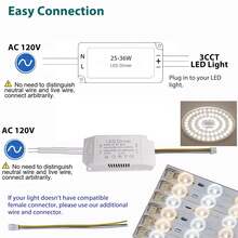 controlador LED de 25 a 36 W para panel de módulo de luz de techo tipo tira y spot multicolor, adaptador de fuente de alimentación LED de repuesto, transformador de inicio, entrada AC85-265 V salida - 1 - Ver 5