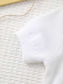 Baby Boy Casual Fitted Short Sleeve Polo Collar Knit Top, Summer