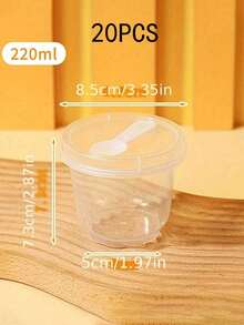 10pcs/20pcs Set Heat Resistant Thick Pudding Cups, Commercial Dessert Cups For Ice Cream, Jelly, Yogurt, Bakery Shops, PP Plastic Cups With Lids And Spoons, Creative Boba Tea Takeaway Cups - Transparent - View 13