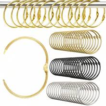 10Pcs/30Pcs/50Pcs Rust-Proof Curtain Rings, Shower Curtain Hooks, Metal Shower Curtain Hangers In Gold, Black And Silver Color, Smooth Sliding For Curtain Rod And Shower Curtain - Multicolor - View 8