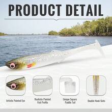 TRUSCEND Señuelos de Vinilo para Pesca Pre-Rigged Jig Head Swimbaits para la Pesca de la Lubina Camarón Suave cebos Cebos de Pesca de Primera Calidad para el Agua Dulce Salada - H-2.5 pulgadas, 0.8 onzas, 12 piezas - Ver 9
