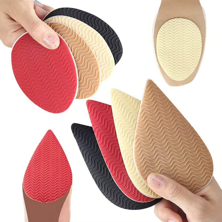 1 Pair High Heel Anti-Slip Sole Protector Pads, Thick Rubber Non-Slip Wear-Resistant Shoe Cushion Stickers For High Heels - Multicolor - View 1