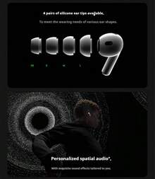 Apple AirPods Pro (2da generación) - Estuche de carga MagSafe (USB-C), auriculares Bluetooth con cancelación de ruido para iPhone/iPad/Mac - Blanco - Ver 5