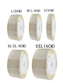 1 Roll Satin Ribbon, Colorful Gift Wrapping Ribbon, Satin Ribbon, Hair Ribbon, Silk Ribbon, Fabric Ribbon, Satin Ribbon, Cake Gift Wrapping Ribbon, Colored Ribbon, 25 Yards Long, Suitable For Christmas, Halloween, Handmade Bow Crafts, Wedding Christmas Decoration, DIY Cards And Gift Packaging - Beige - View 5