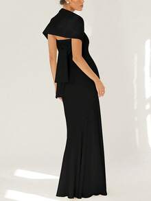 女士罗纹抹胸长裙、性感优雅派对礼服、婚礼宾客礼服、正式礼服、晚礼服、长袍