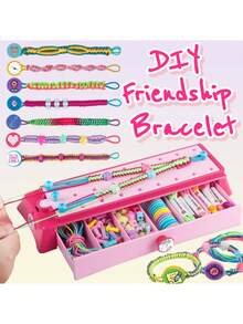 Friendship Bracelet Making Kit For Children Aged 6 And Above - Pink Red - View 5