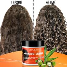 Black Castor Oil Curl Cream, Infused With Shea Butter - Long-Lasting Smooth Styling, Effectively Reduces Frizz, Nourishes And Glosses Hair, Perfect For Dry Curly Hair, Enhances Softness, Creates Bouncy Curls, Non-Greasy Formula, Professional Curling Styling Product, Comes With 9-Row Comb Set, Suitable For Curly, Wavy, Spiral Hair. - Coral Orange - View 2