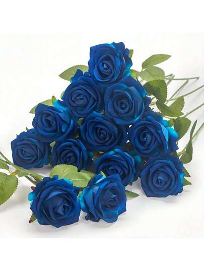 10/250 pièces Roses artificielles de 50 cm avec longues tiges, fleurs en soie réalistes en mousse, fausses roses pour la Saint-Valentin, décoration de mariage à la maison, bouquets de mariage DIY, centres de table, décorations, baby shower, décoration d'intérieur et d'extérieur, jardin