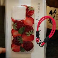 INS Korean Style Red Strawberry Cartoon Cute Phone 17 16 15 14 13 12 11 Pro XR XS X 8 Plus Y2K Cover.Accessories. - 混合顏色 - 查看 7