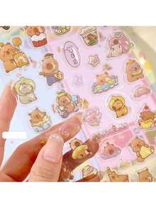 ملصقات كرتونية ثلاثية الأبعاد، ملصقات حيوانات كرتونية لاصقة ذاتيًا، تستخدم لتزيين الكتب والقرطاسية، ويمكن استخدامها أيضًا لمشاريع DIY، ولوازم المكتب، ولوازم المدرسة، وتحضير المدرسة وملصقات يدوية أخرى