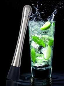 Meoky 304 Stainless Steel Ice Crusher, Cocktail Muddler, Bartender Spoon, Milk Tea & Lemon Masher, Bar & Home Use