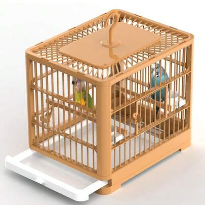 Techigher Bird Carrier Travel Cage, Portable Bird Travel Cage With Pullable Tray & Handle, For Parrots Conures Lovebird Cockatiel Parakeets