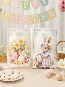 50个复活节兔子礼品袋，复活节兔子复活节彩蛋礼品包装袋，复活节派对用品，复活节装饰品，复古复活节带提手礼品袋，复活节小礼品袋，复活节糖果袋，复活节收纳袋，复活节购物袋，复活节餐桌装饰，复活节房间装饰，复活节家居装饰，复活节户外装饰，春季装饰，复活节礼品袋，派对小礼物 - 復活節復古 - 查看 5