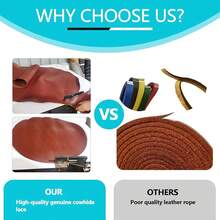 Guantes de béisbol, kit de reparación de encaje de mitón, softball, 2 cordones de piel y 2 agujas de cordones para guante de receptor - Azul oscuro - Ver 7