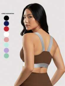 KLN Gym Top With Removable Pads And Reinforced Straps Sports Bra - Rusty Rose - View 5