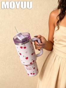 1 cốc có quai dung tích lớn Sweet Cherry 40oz-14oz, cốc cách nhiệt, cốc du lịch, cốc cách nhiệt chân không bằng thép không gỉ, thích hợp cho du lịch, trường học, văn phòng, ngoài trời, phòng tập thể dục, gia đình, quà tặng ngày lễ, quà tặng sinh nhật, quà tặng ngày lễ tình nhân, quà tặng tốt nghiệp (bao gồm ống hút, giữ nóng 6 giờ, giữ lạnh 12 giờ) - Nhiều màu - Xem 5