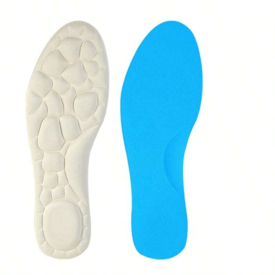 1 Pair Of Soft-Soled, Shock-Absorbing, High-Elasticity, Comfortable And Breathable Insoles For Both Men And Women, Sports Insoles, Fashionable Insoles And Soft Insoles - Light Grey - View 1