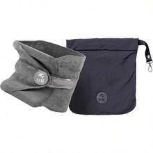 Ytrtl Pillow Almohada de Viaje cientificamente Probada super Suave con Soporte para el Cuello Ligera y Lavable a maquina diseño ergonomico para Viajar en Aviones Coches y Trenes Gris Gris - Gris+Adulto - Ver 8