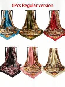 1pc Simple Printed Square Scarf, New Spring Fashion Bandana For Women, Can Be Used As Belt,Bag Decoration,Ribbon, Headband Or Headscarf Bandana,Hair Band,Head Band Ideal For Dressing Up Your Look