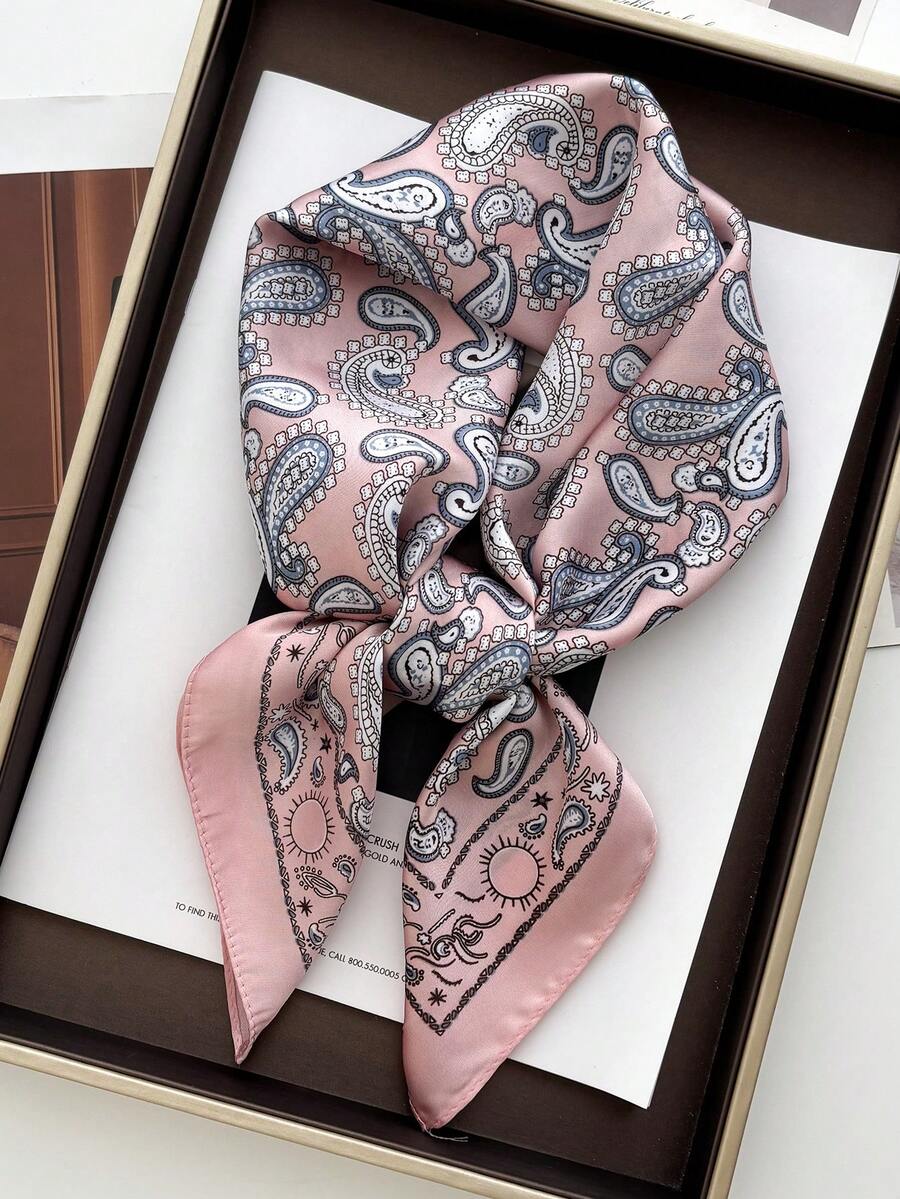 1 pièce Foulard unicolore, petit châle/écharpe carré pour femme, 70x70cm