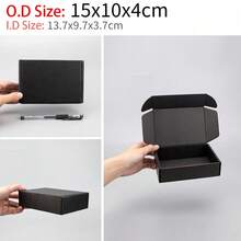10pcs/Set Corrugated Paper Gift Box, Postal Shipping Box, Courier Packaging Box, Packing Material, Airplane Box, Gift Box, Corrugated Cardboard Box, Delivery Box, Packing Box,Christmas Valentine Day - Black - View 8