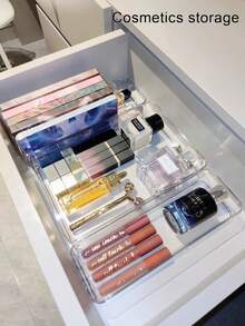 8 Stücke/4 Stücke Desktop Make-up Organizer Set, Kombination aus transparenten Kunststoff Schubladen Aufbewahrungsboxen, Schminktisch Organizer, elegante Aufbewahrungsbox, Schubladenteiler Organizer, geeignet zum Aufbewahren von Kosmetik, Schmuck, Küchenutensilien, Schlafzimmer, Badezimmer, Büro, Party Schubladen (2/3/4/5/6/7/8/9/10 Sets) - Transparent - Übersicht 3