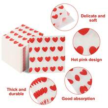 20pcs/40pcs/60pcs/Set Soft Square Heart-Shaped Napkins, 2-Ply, 33cm*33cm When Unfolded, Suitable For: Wedding, Tea Party, Birthday Party Decoration, Party Decoration, Party Supplies, Holiday Decoration, Holiday Supplies - Rose Red - View 7
