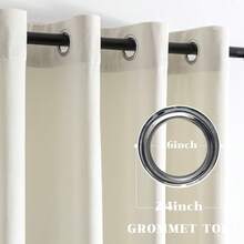 Blackout Curtains Living Room - 96 Inches Long Blocking Curtain Panels, Thermal Insulated Drapes Bedroom/Sliding Door, 2 Panels(W52 X L96 Inch, Ivory) - Taupe - View 7
