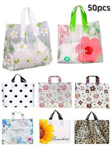 50/20/1入 加厚大號豹紋塑膠禮品袋 40*30cm，節日禮物手提袋，情人節派對禮品袋，大容量時尚購物袋，可重複使用，適合禮品包裝、購物、派對小禮、婚禮紀念品，適用於派對、婚禮、聖誕節、新年、情人節等場合 - 多款式 - 查看 7