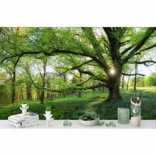 Murales de pared de tamaño personalizado, paisaje submarino de la isla del mundo, murales de pared autoadhesivos extraíbles de despegar y pegar, papel pintado fotográfico grande - Mural de pared Bosque 4 - Ver 13