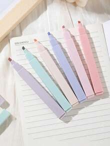 6pcs Fluorescent Highlighter Pens, Markers, Soft Tip Diary Pens, Creative Drawing Pens, Cute Outline Planning Pens, Suitable For DIY Scrapbooking And Back To School Season. Smudge-Proof And Bleed-Proof, Also Suitable For Bible Study And Journaling, Suitable For Students 14 Years Old And Above, Great Back To School Supplies And Gifts. - B - View 12