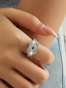 1pc Luxury Tie A Knot Zirconia Sparkling Cuff Ring For Women Couples New Fashion Romantic Elegant Wedding Party Bride Jewelry Gifts