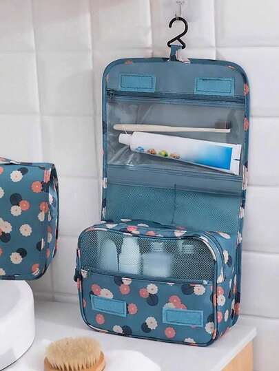 1pc Multifunctional Travel Cosmetic Bag, Large Capacity Makeup Bag, Double-Layer Waterproof Storage Bag, PU Leather Cosmetic Storage Bag, Portable Toiletry Organizer Bag, Travel Essentials, Travel Accessories, Cruise Essentials, Bathroom Storage Essentials, Christmas Gifts, Christmas Decorations, Teacher Gifts, Gifts For Mothers